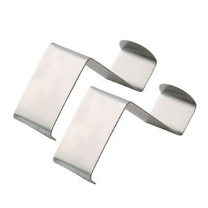 Metal Z Shaped Household Clothes Towel Hooks Hanger Holder 2 Pcs Silver Tone